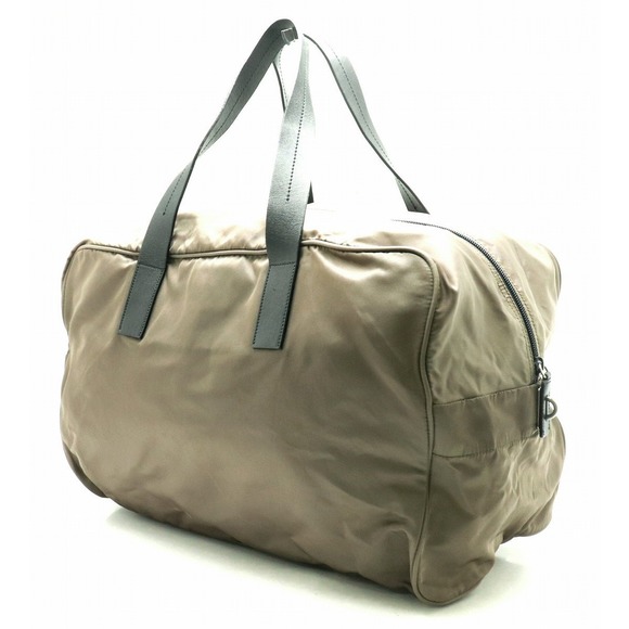 Prada Leather Nylon Brown Khaki Bag - Picture 1 of 9